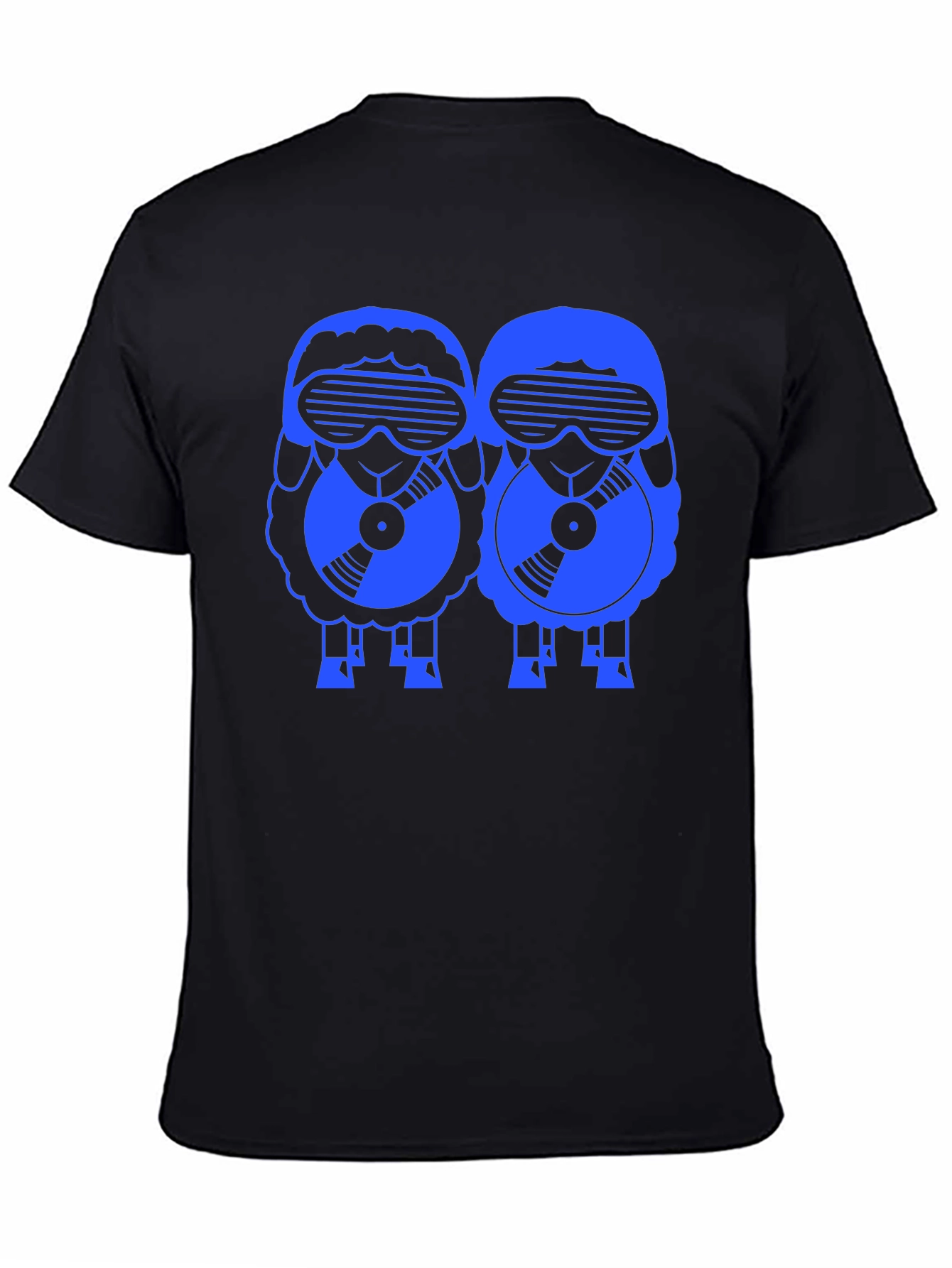 Black Retro DJ Sheep T-Shirt - Black view 4