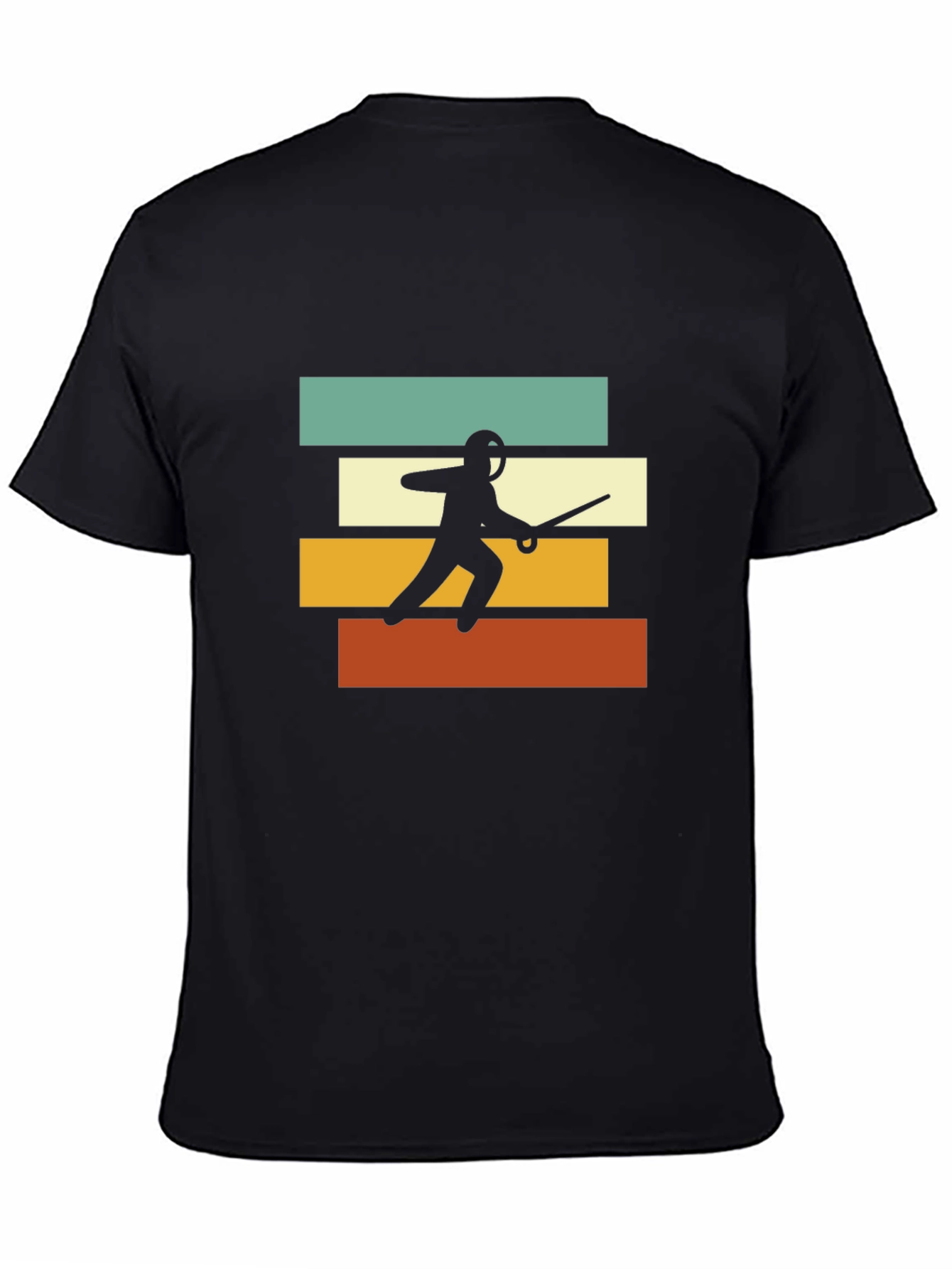 Black Fencing Retro T-Shirt - Black view 4