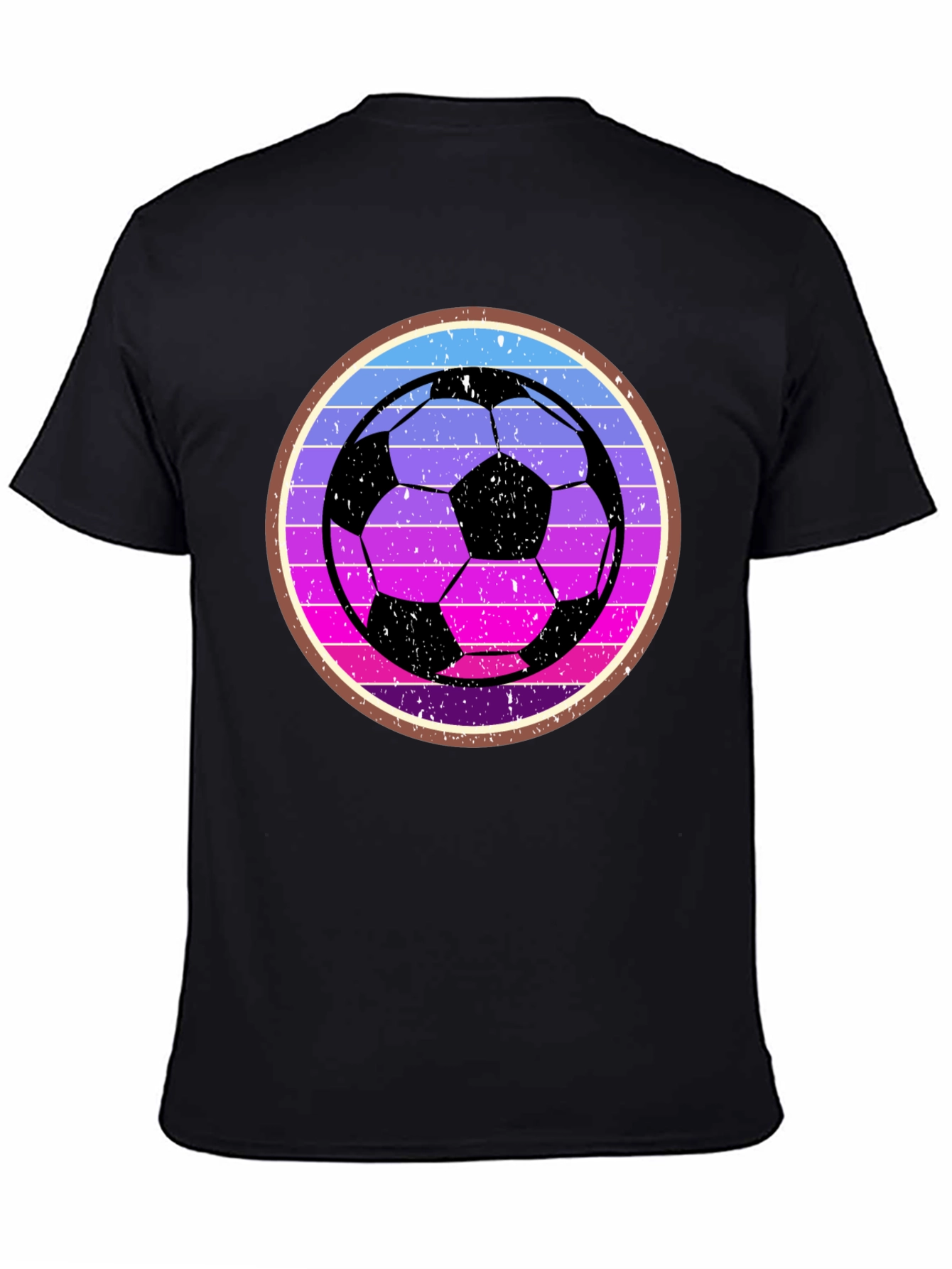 Black Retro Soccer Ball Graphic Tee view 4