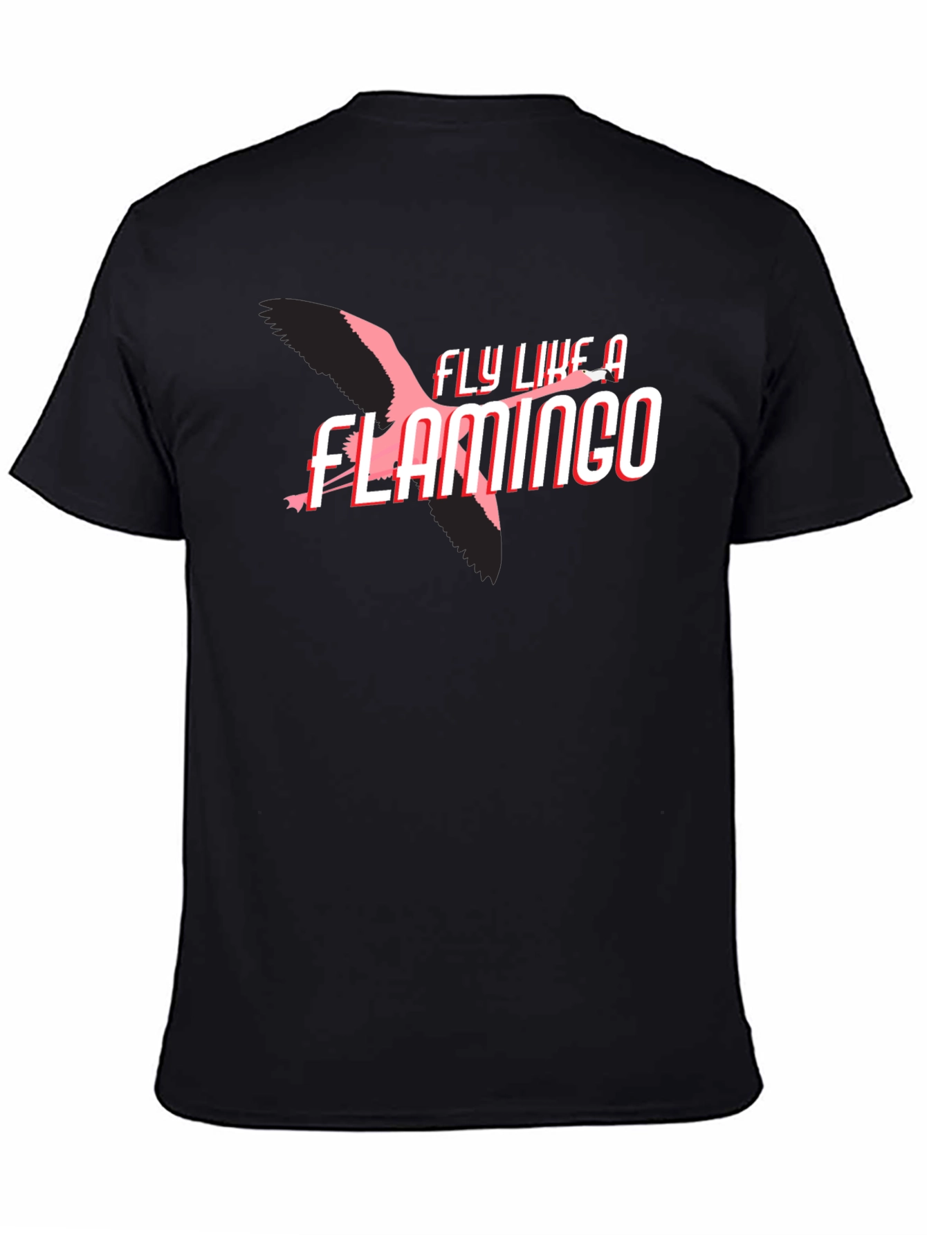 Black Fly Like a Flamingo Graphic Tee - Black view 4