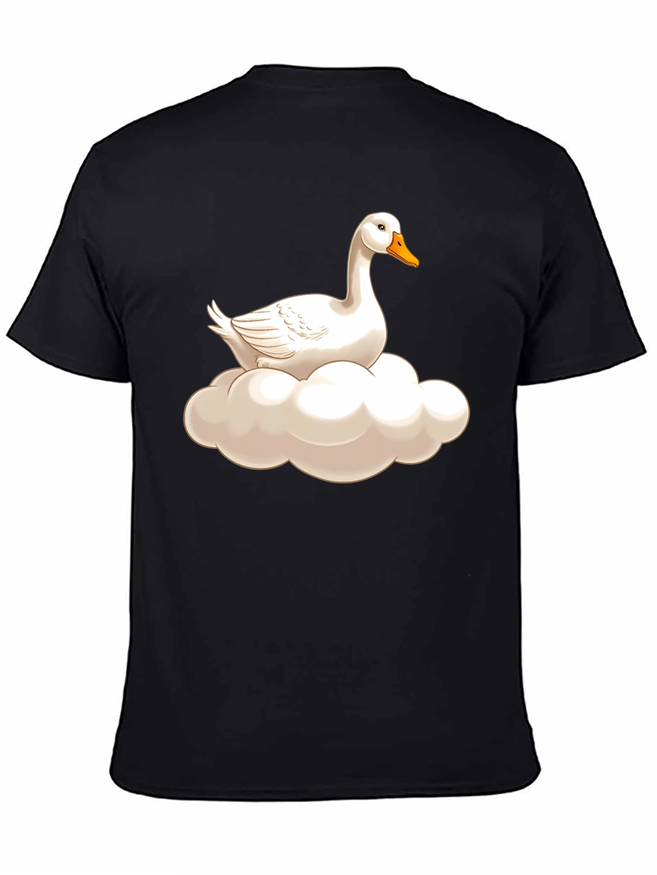 Black Goose on Cloud Graphic Tee - Black Cotton T-Shirt view 4