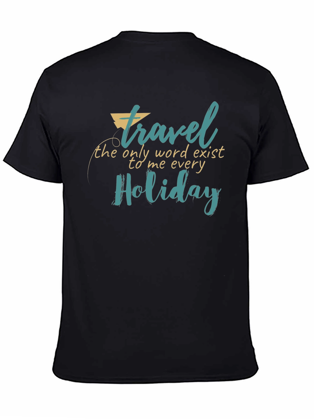 Black Travel Holiday Graphic Print Black T-Shirt view 4