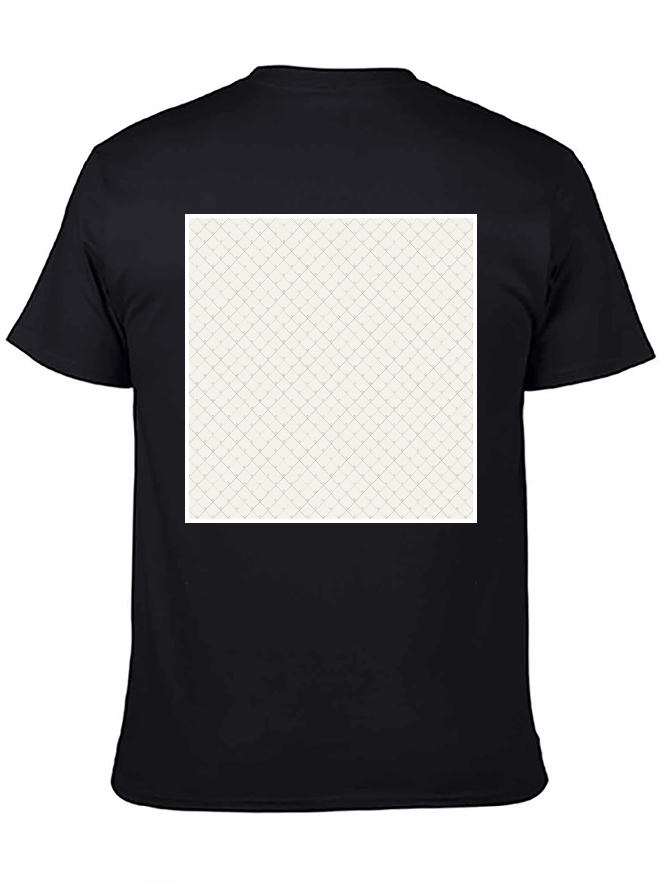 Black Black Crew Neck Tee with Textured Pattern view 4