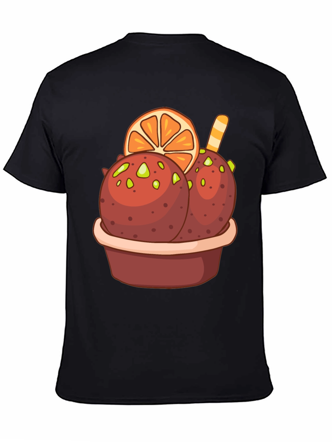 Black Ice Cream Dessert Graphic Tee view 4