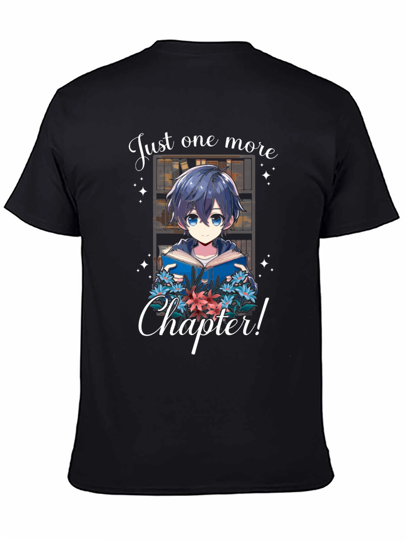 Black Just One More Chapter T-Shirt Anime Book Lover view 4