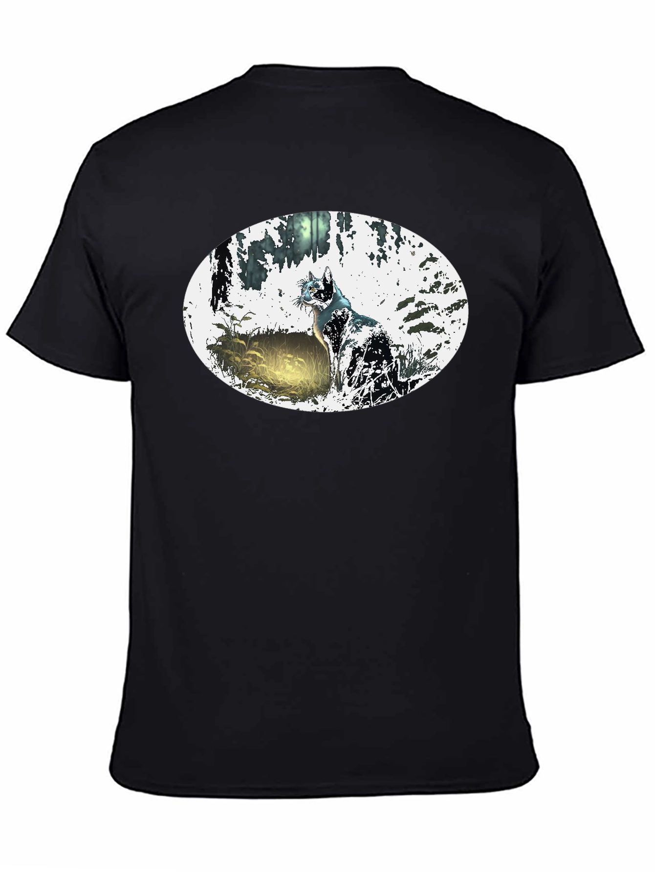 Black Mystic Cat Black T-Shirt view 4