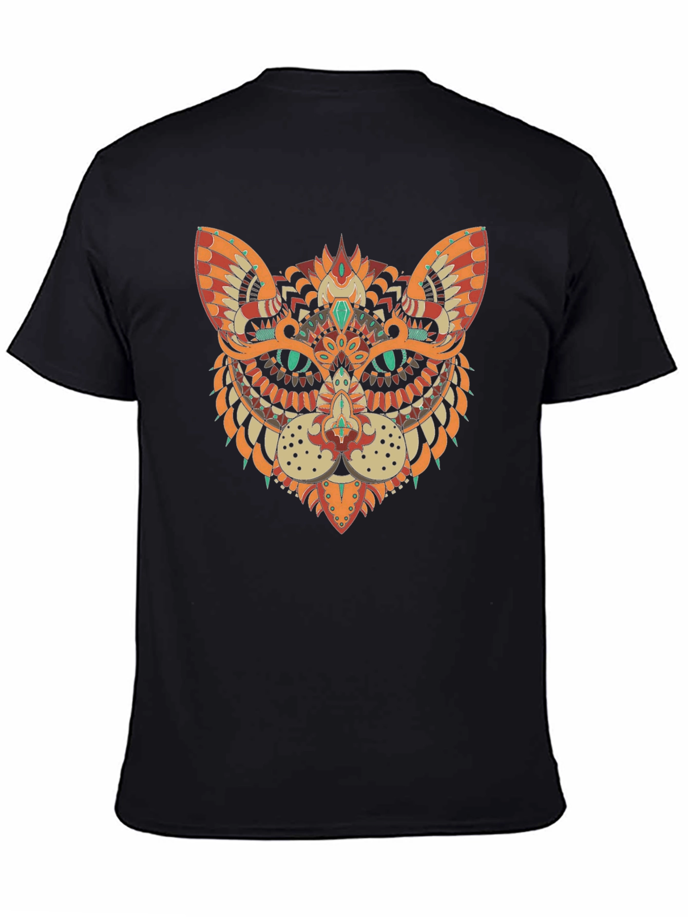 Black Mystic Cat Graphic Tee - Stylish Black T-Shirt view 4