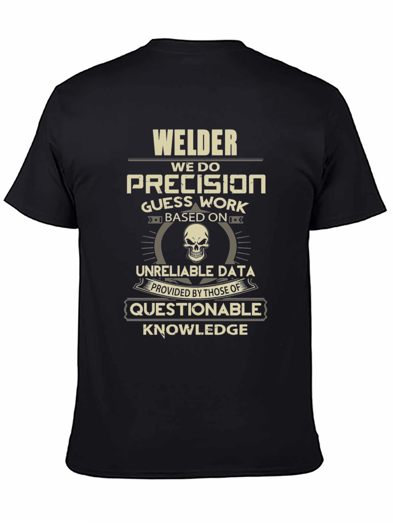 Black Welder Precision T-Shirt - Funny Welder Tee view 4