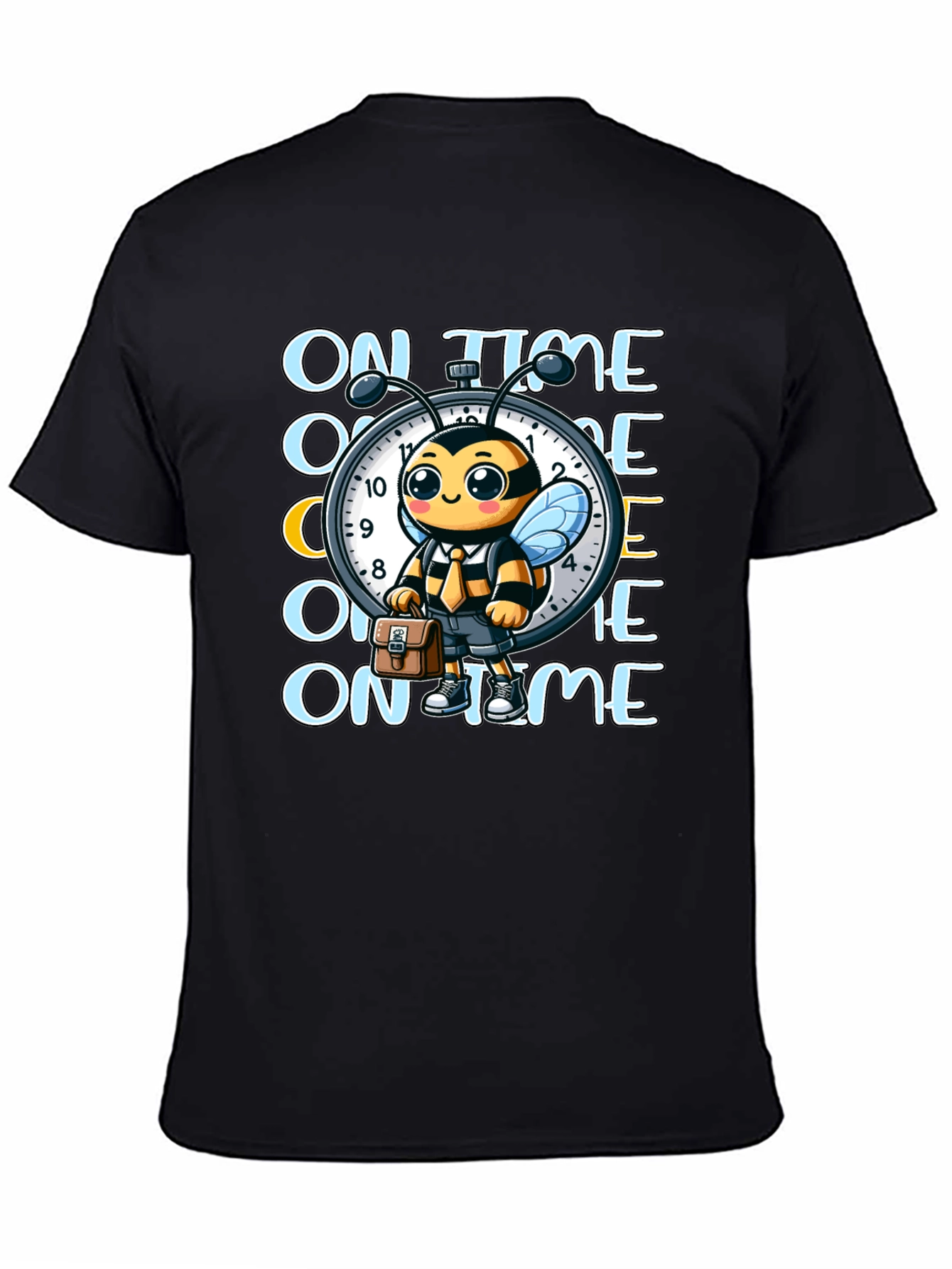 Black On Time Bee Graphic Tee view 4