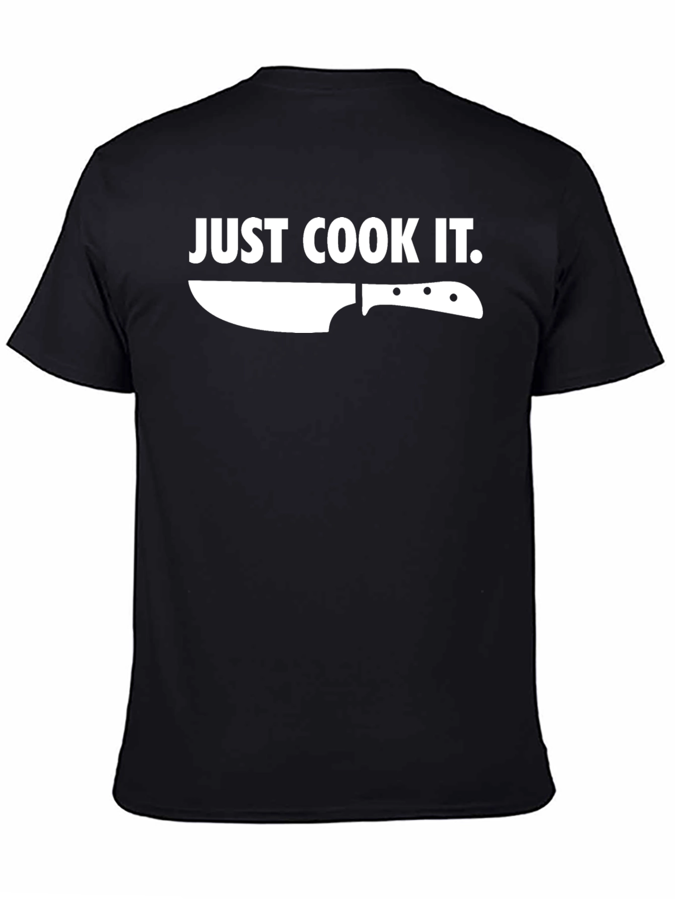 Black Just Cook It Chef T-Shirt - Funny Culinary Tee view 4