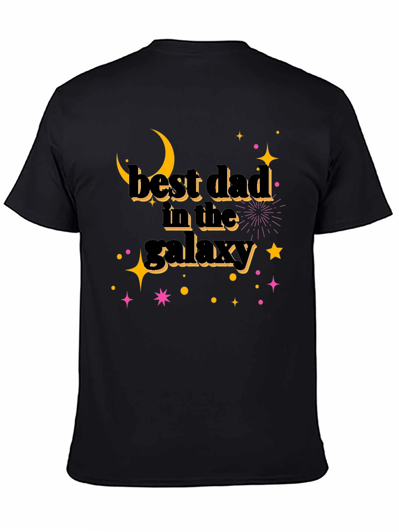 Black Best Dad in the Galaxy Black T-Shirt - Father's Day Gift view 4