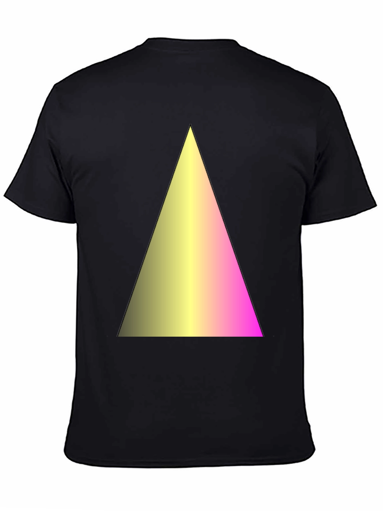 Black Gradient Triangle Graphic Black T-Shirt view 4