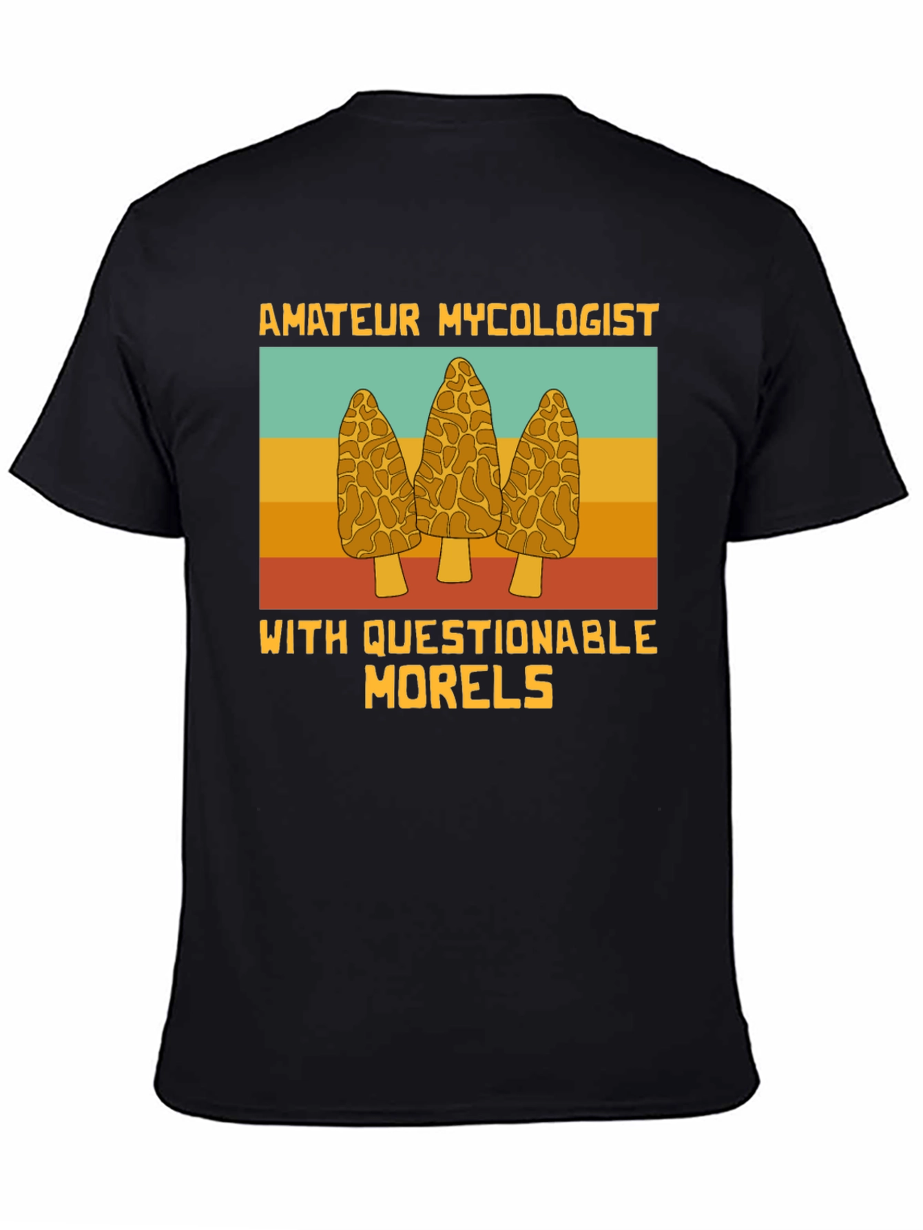 Black Amateur Mycologist Morels T-Shirt view 4