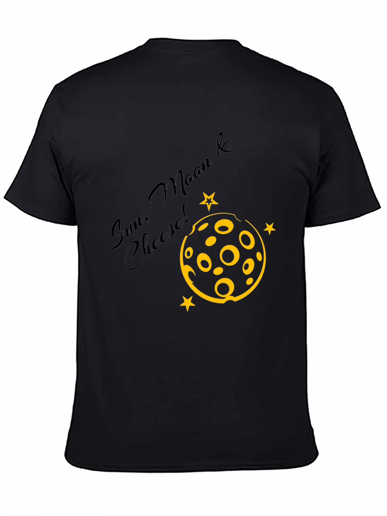 Black Sun, Moon & Cheese Black Graphic Tee view 4