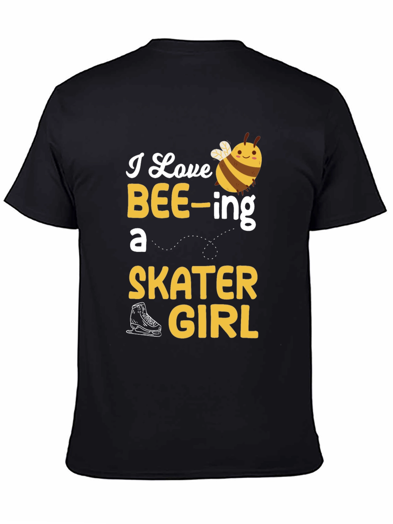 Black I Love BEE-ing a Skater Girl T-Shirt view 4
