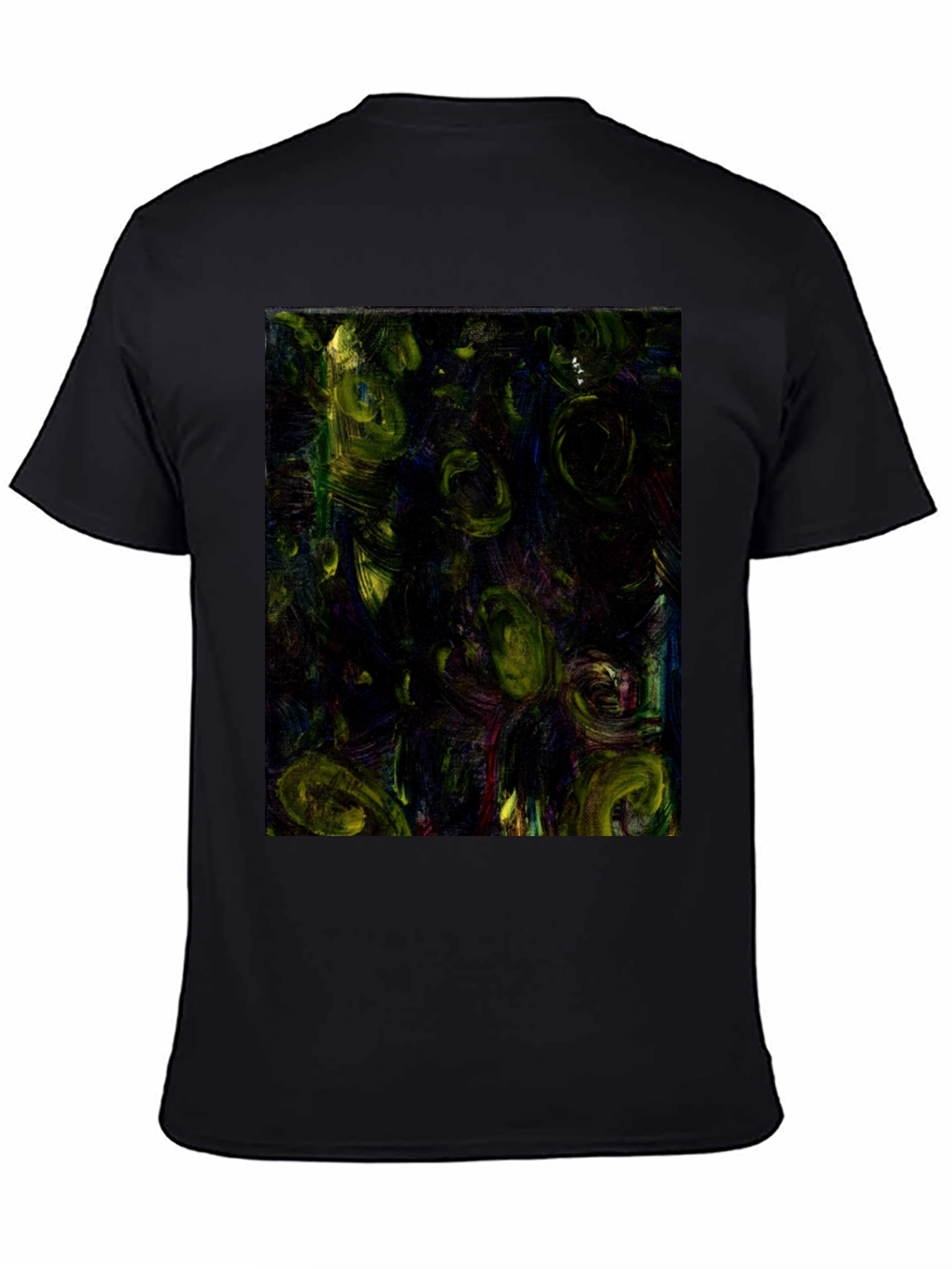 Black Abstract Art Print Black T-Shirt view 4