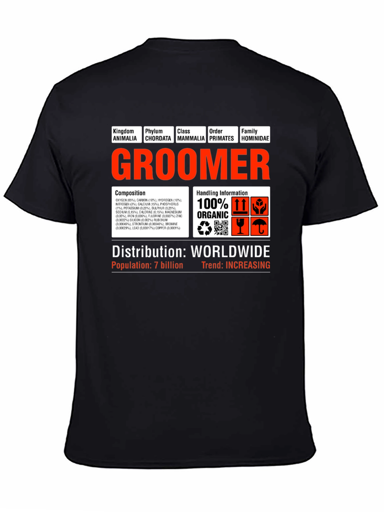 Black Groomer T-Shirt - 100% Organic view 4
