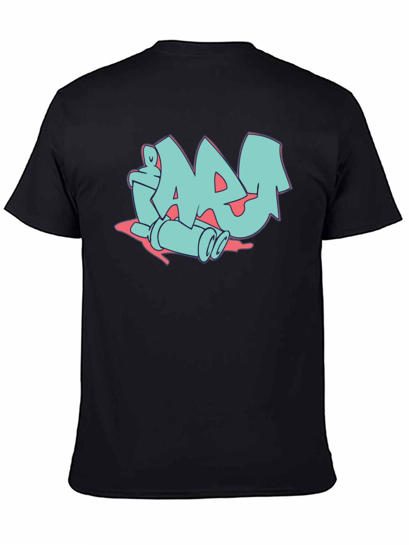 Black Graffiti Style Graphic Print Tee view 4