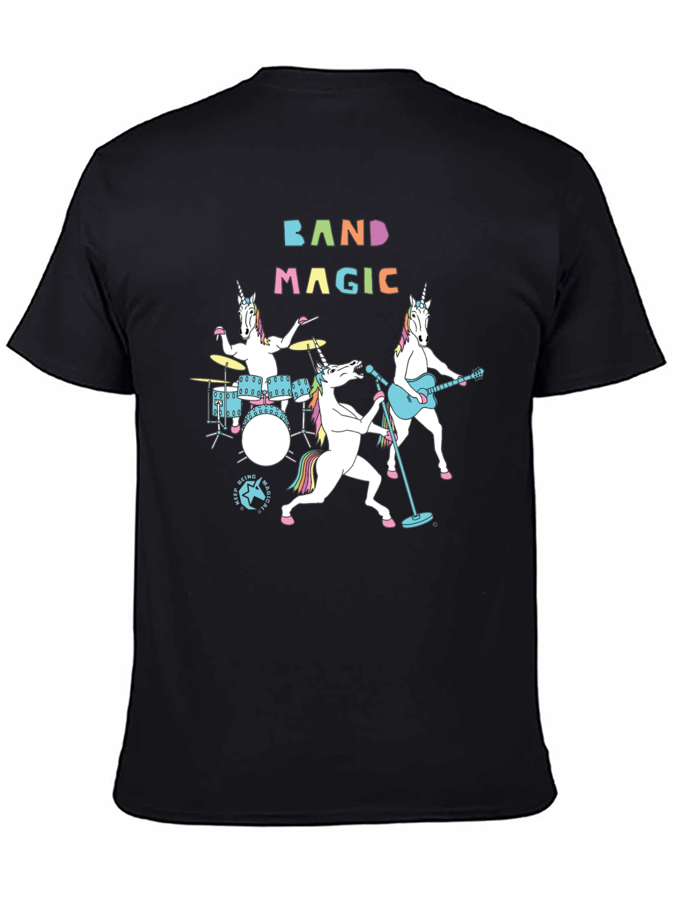 Black Band Magic Unicorn Graphic T-Shirt view 4