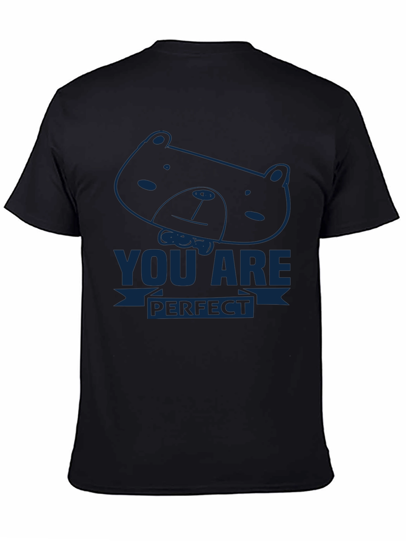 Black You Are Perfect Bear Graphic Tee - Soft Cotton Comfort view 4