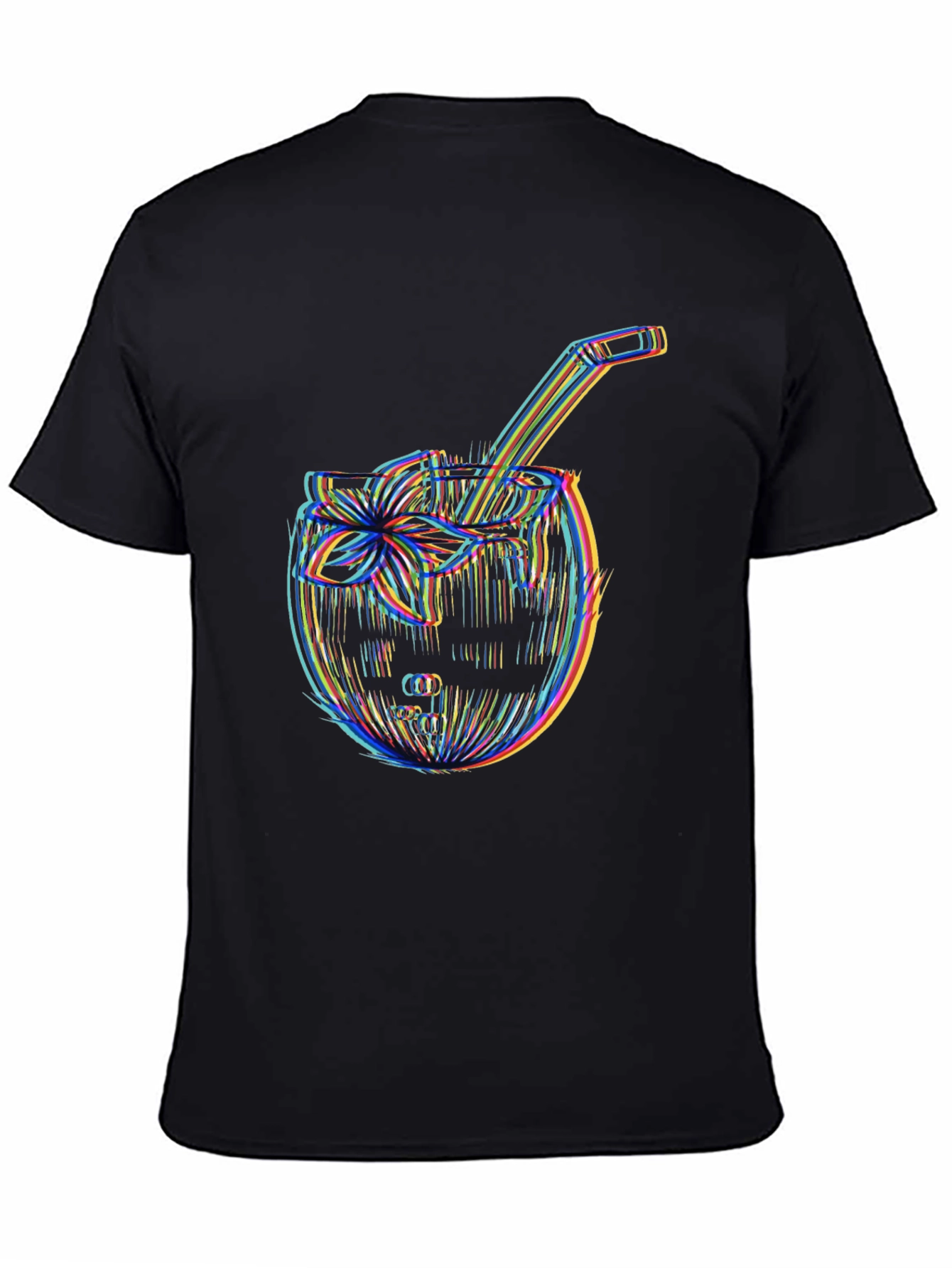 Black Cool Coconut Cocktail T-Shirt view 4