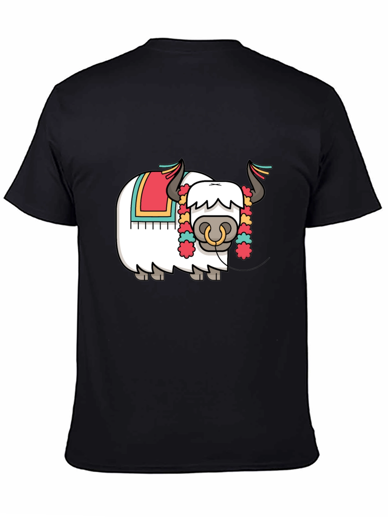 Black Yak Cartoon Graphic T-Shirt - Fun & Unique Design view 4