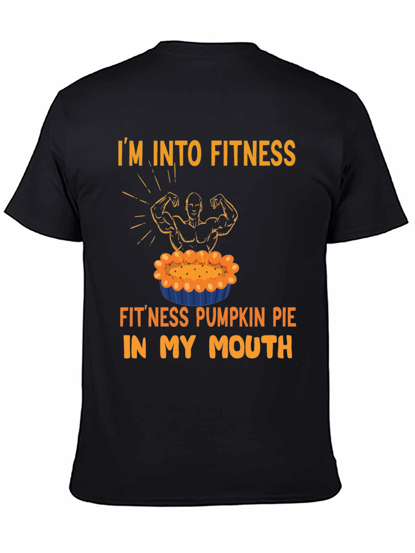 Black Fitness Pumpkin Pie T-Shirt view 4