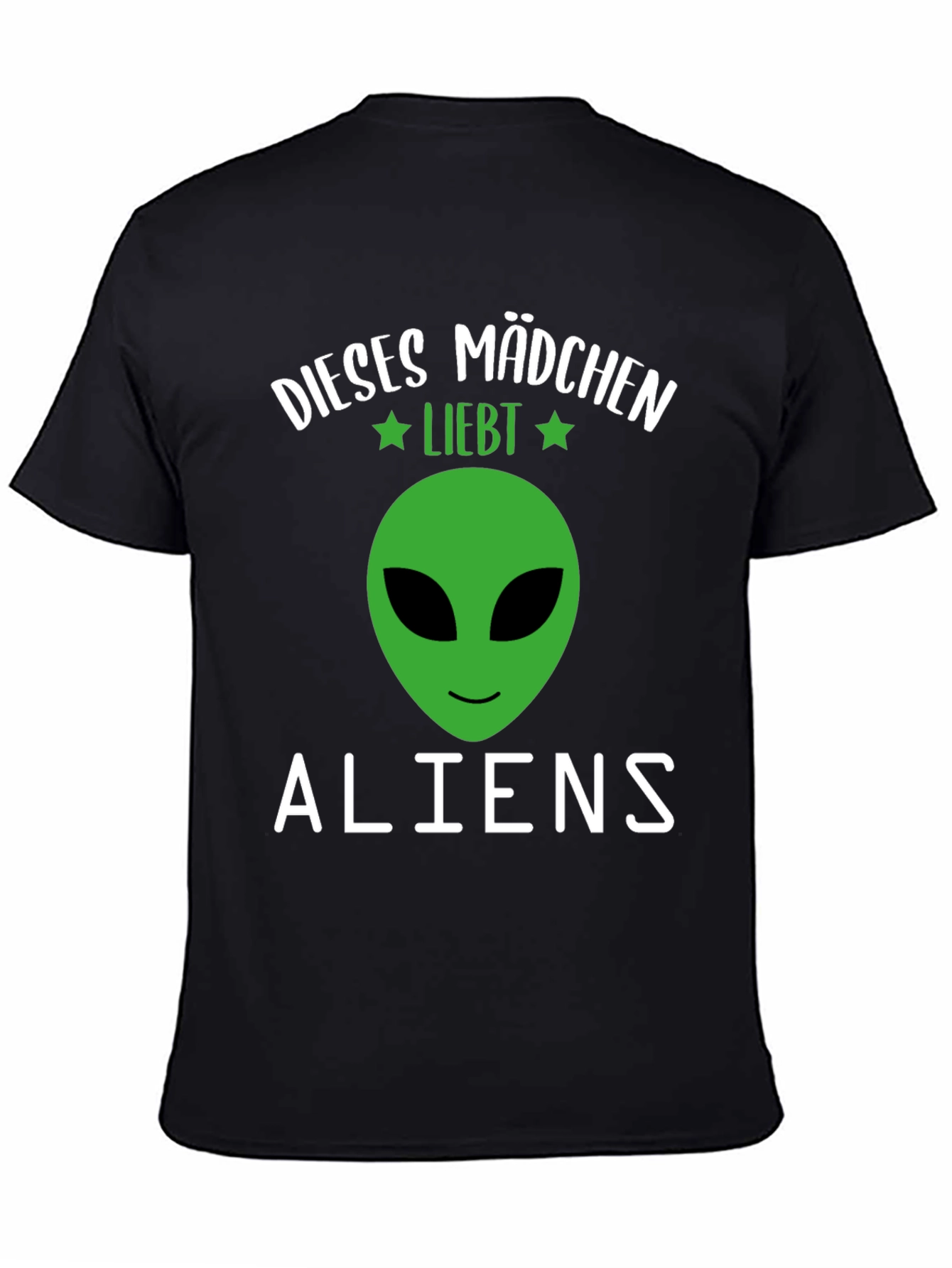Black This Girl Loves Aliens Graphic T-Shirt view 4