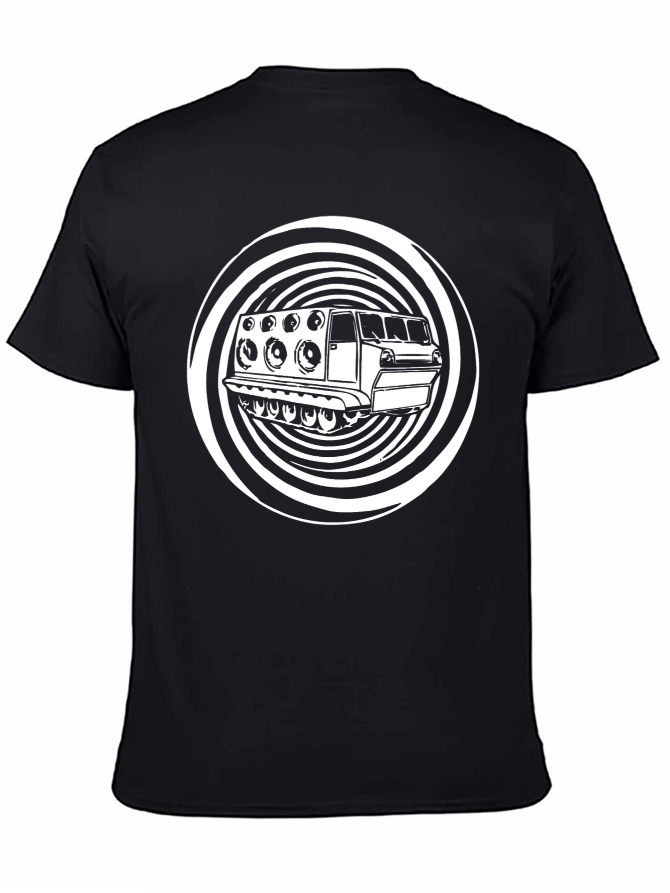 Black Black T-Shirt with Sound System Graphic view 4