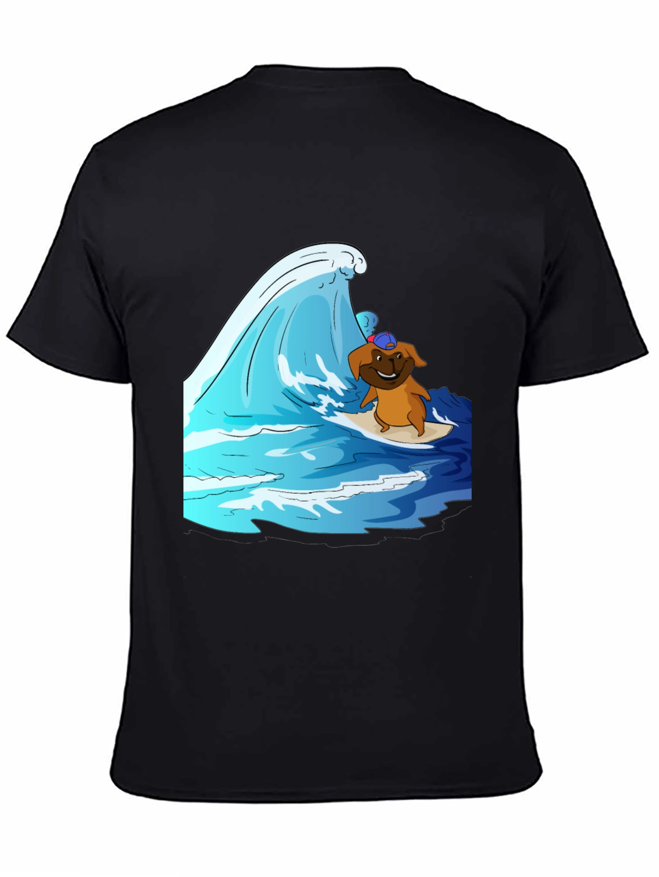 Black Surfing Dog T-Shirt view 4
