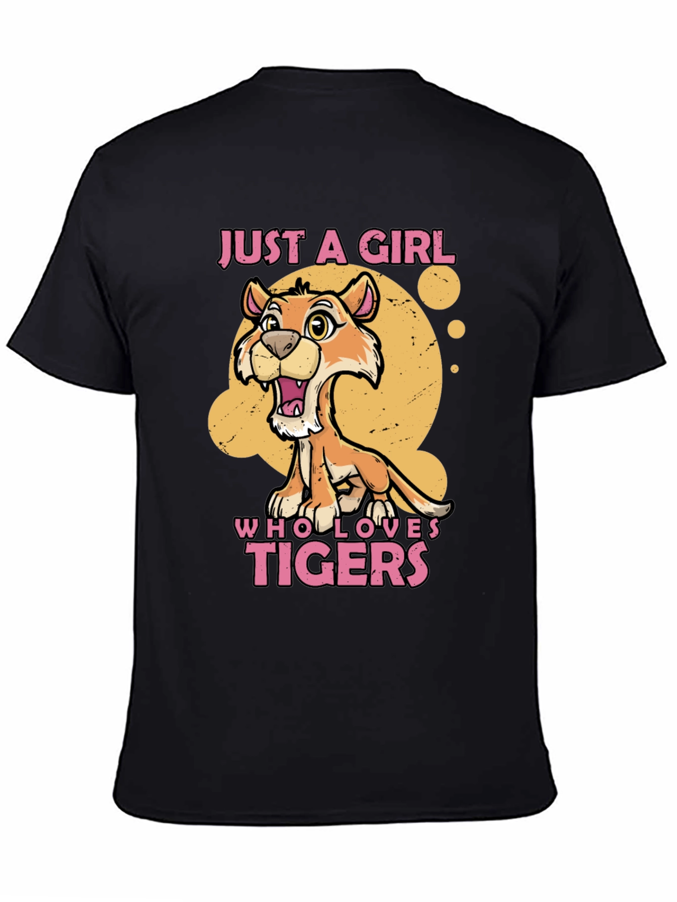 Black Just A Girl Who Loves Tigers T-Shirt view 4