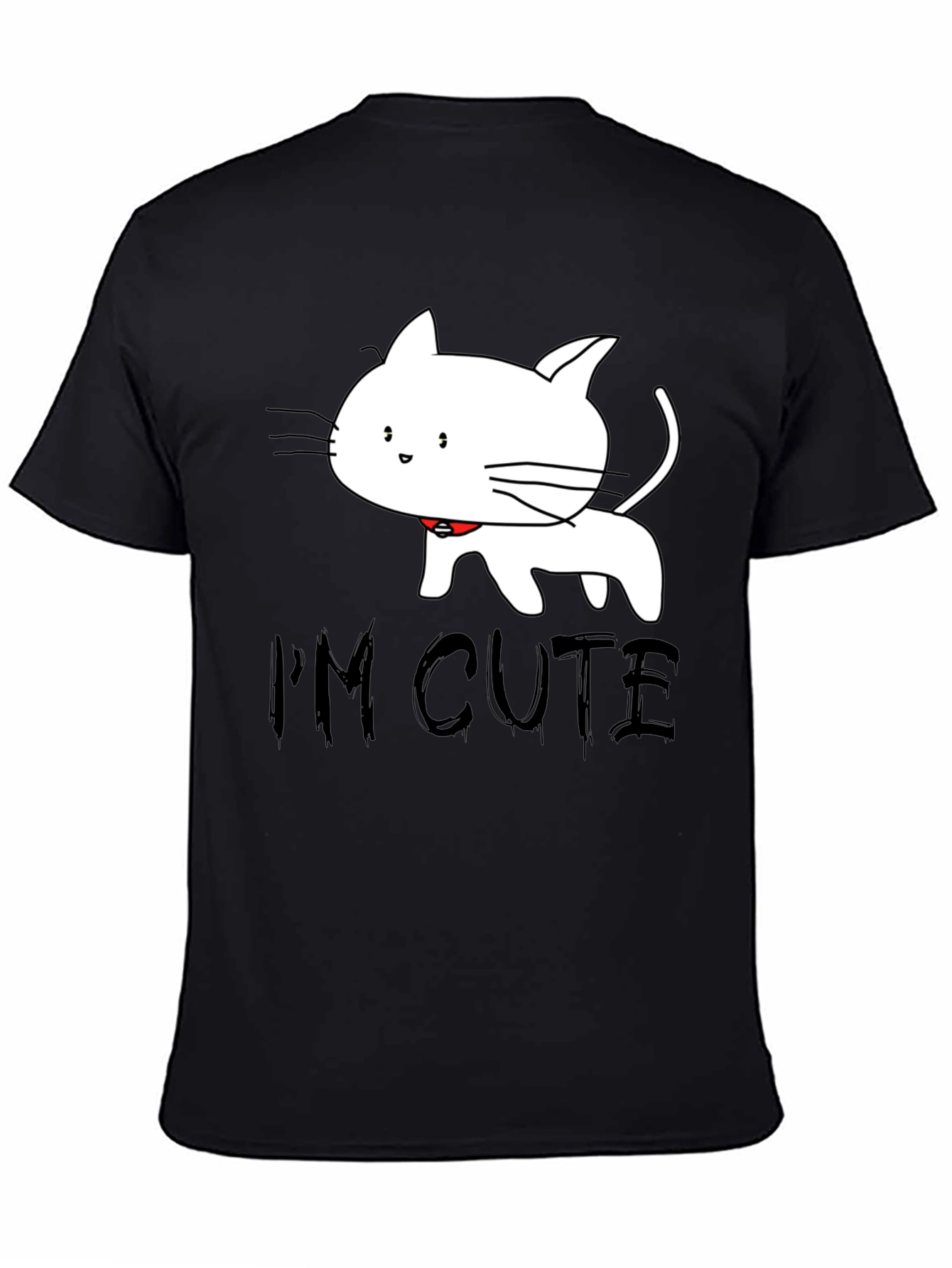 Black Cute Cat T-Shirt - I'm Cute view 4