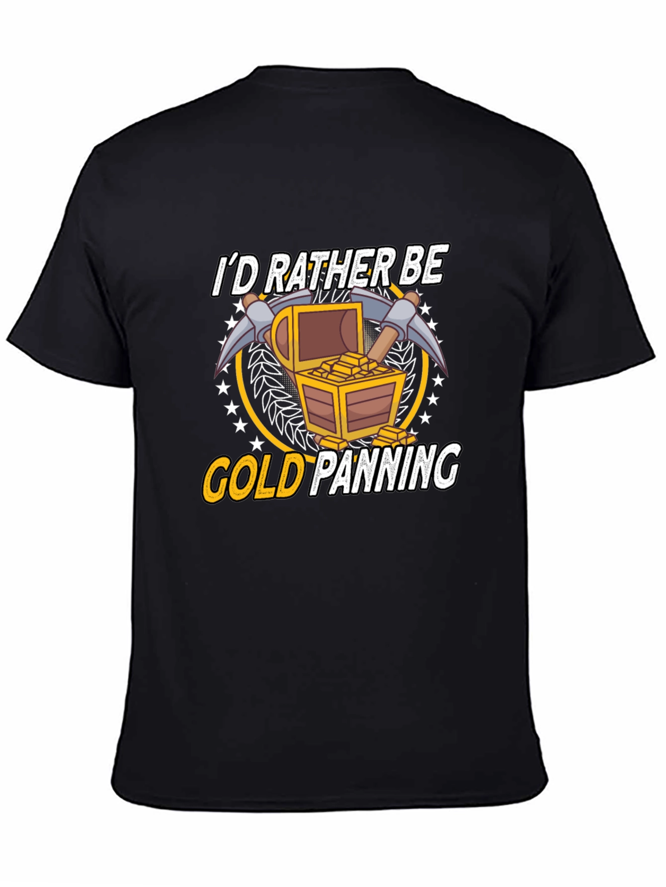 Black Gold Panning T-Shirt - Funny Miner Gift view 4