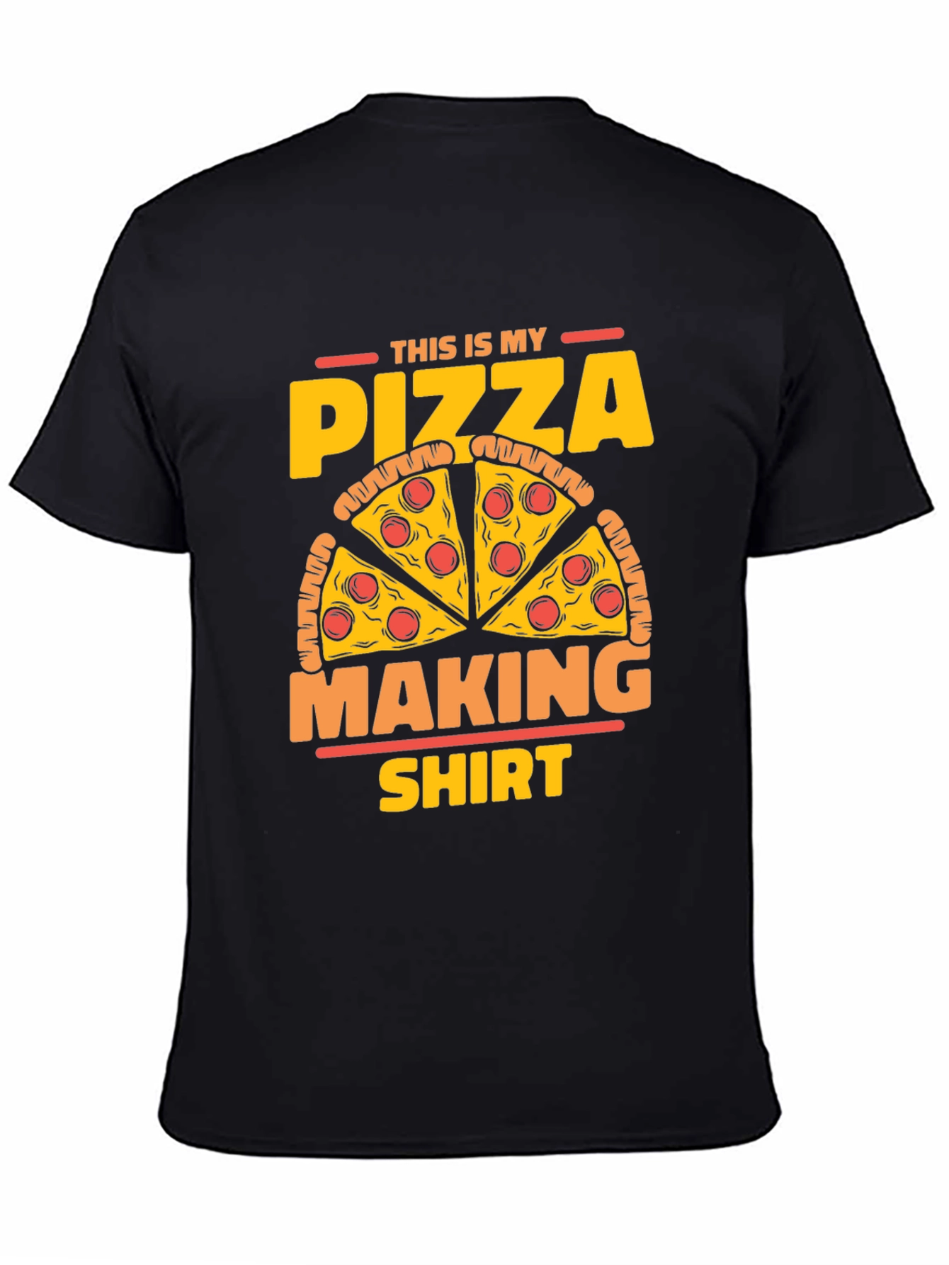 Black Pizza Making T-Shirt - Funny Graphic Tee view 4