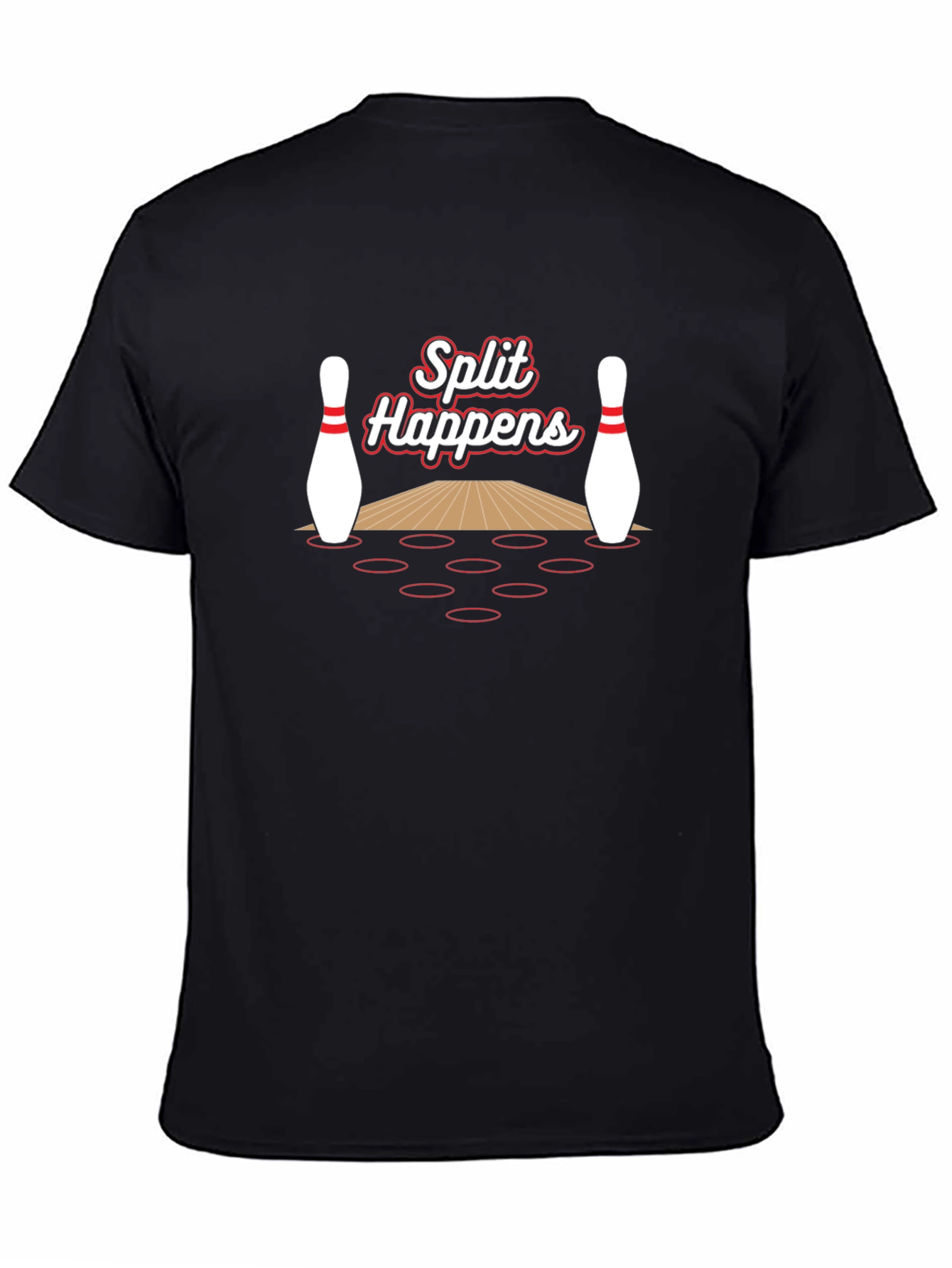 Black Split Happens Bowling T-Shirt - Classic Unisex Tee view 4