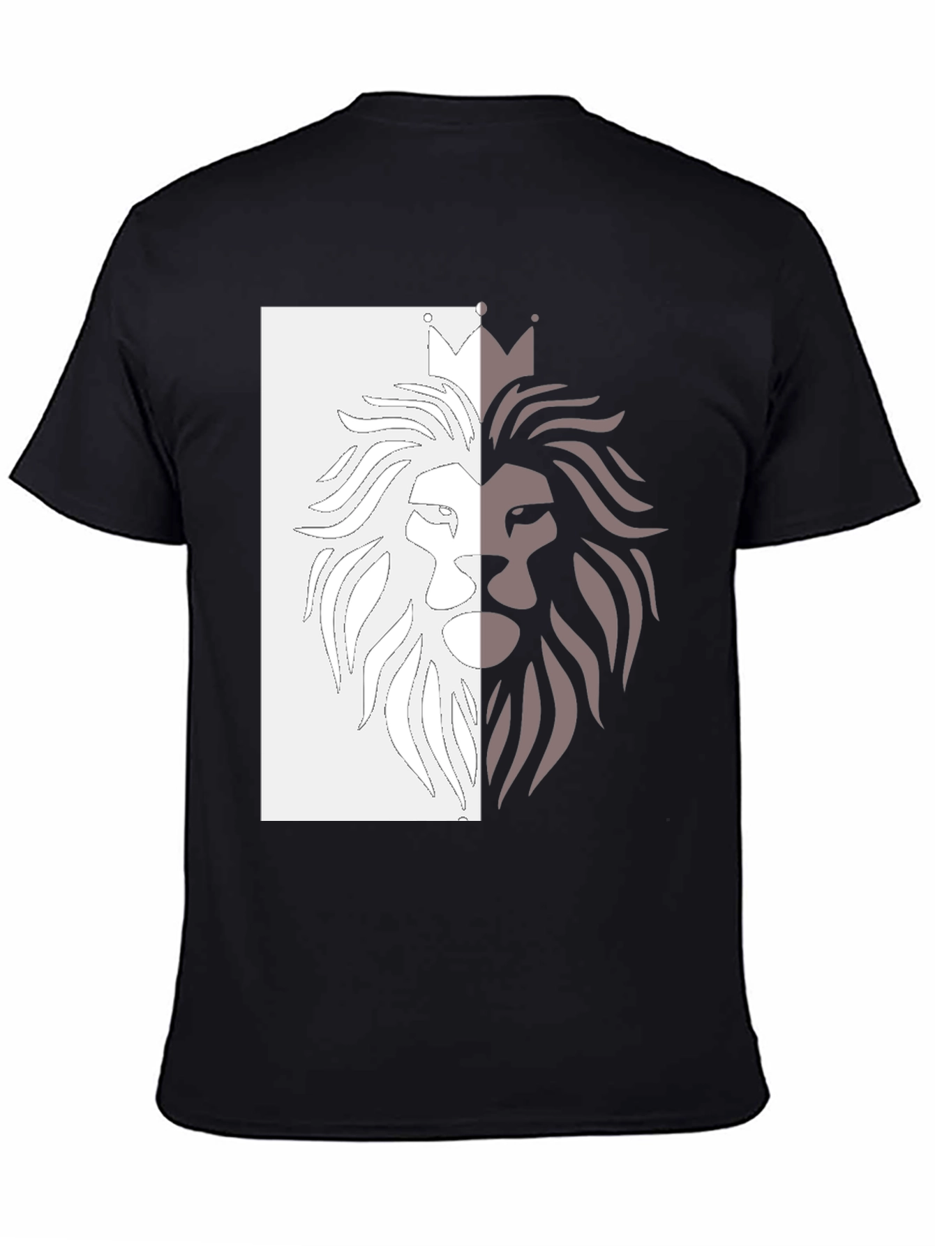 Black Lion King Graphic Tee - Black Cotton Casual T-Shirt view 4