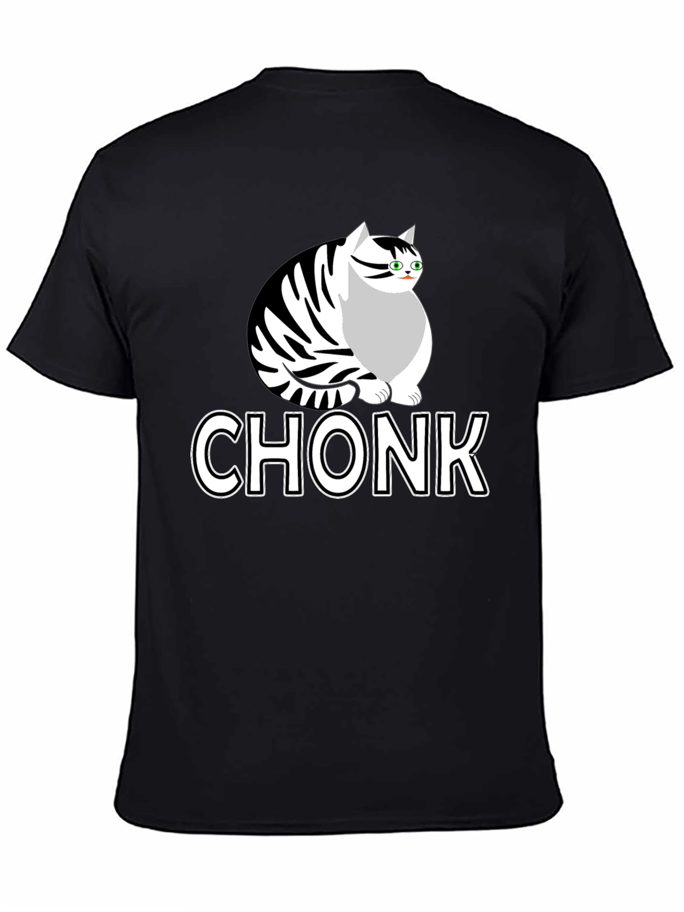 Black Chonk Cat Graphic T-Shirt - Funny Cat Lover Tee view 4