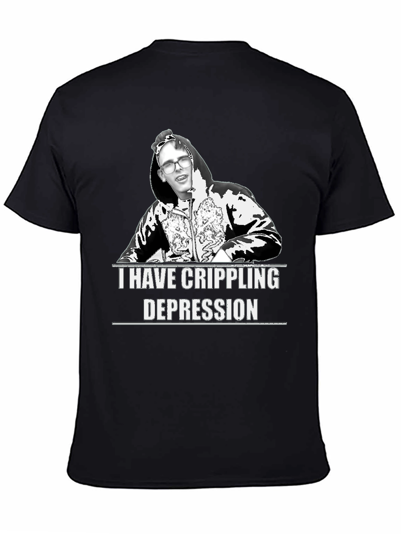Black Crippling Depression Graphic Tee view 4