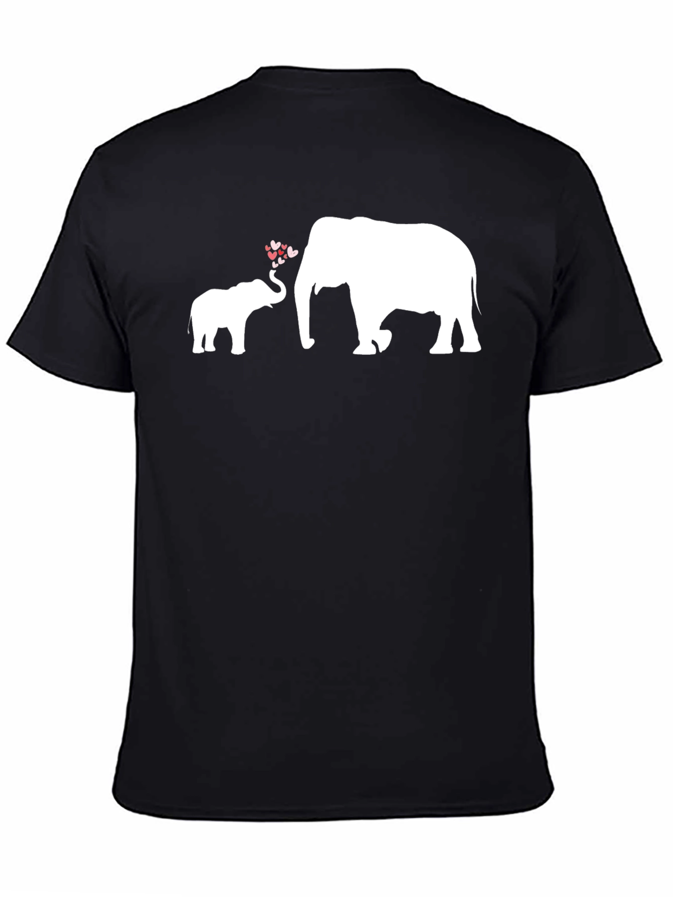 Black Elephant Love T-Shirt - Heartwarming Design view 4
