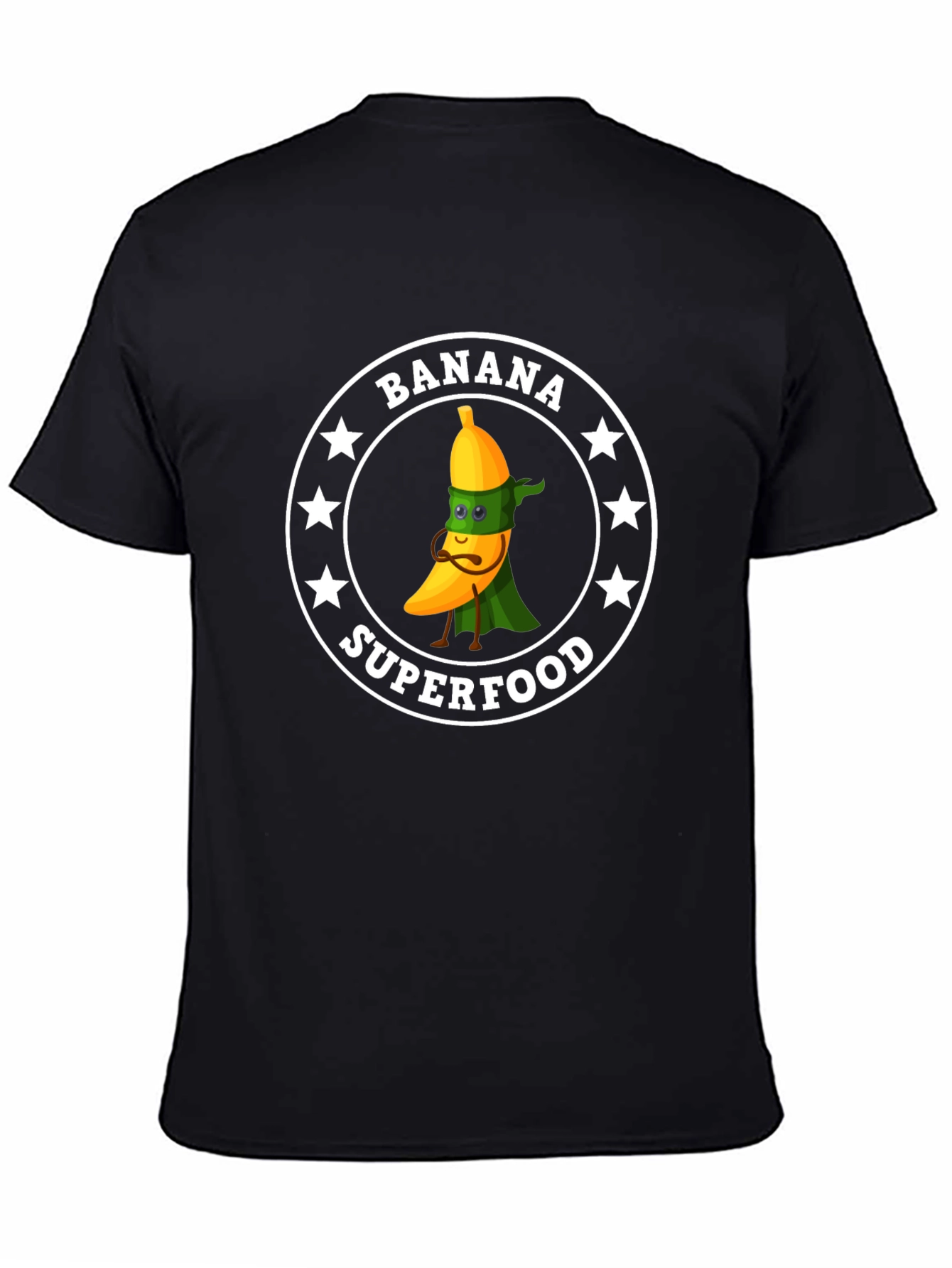 Black Banana Superfood T-Shirt - Funny Cartoon Fruit Tee view 4