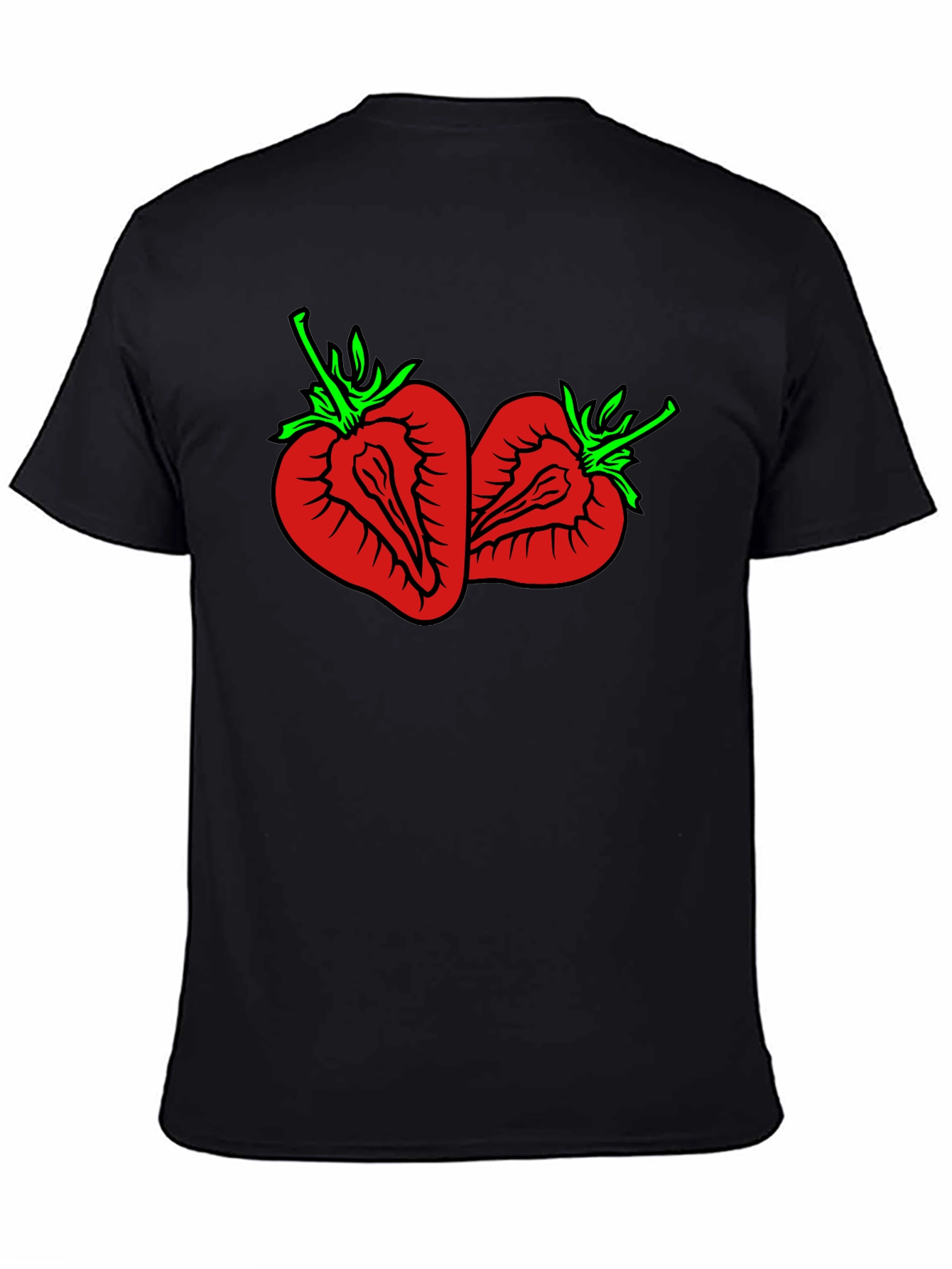 Black Strawberry Graphic Tee - Unisex Black T-Shirt view 4