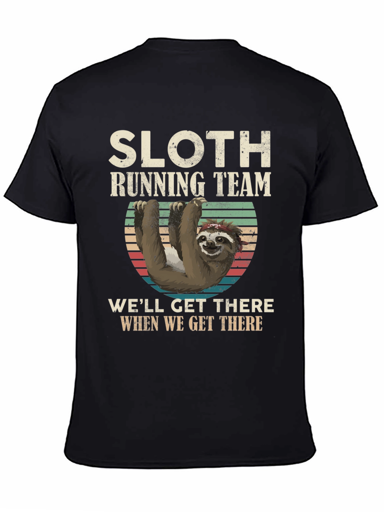 Black Sloth Running Team T-Shirt - Funny & Comfortable view 4