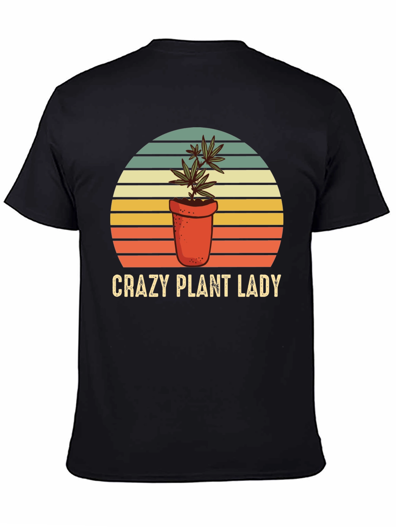 Black Crazy Plant Lady T-Shirt - Novelty Tee view 4