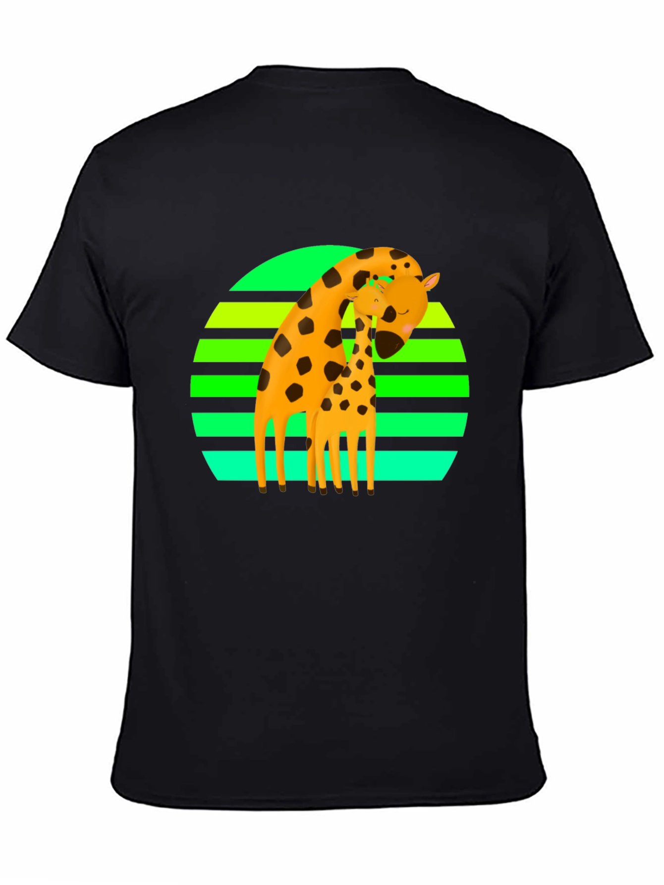 Black Giraffe Love Graphic Tee - Black Cotton Blend view 4