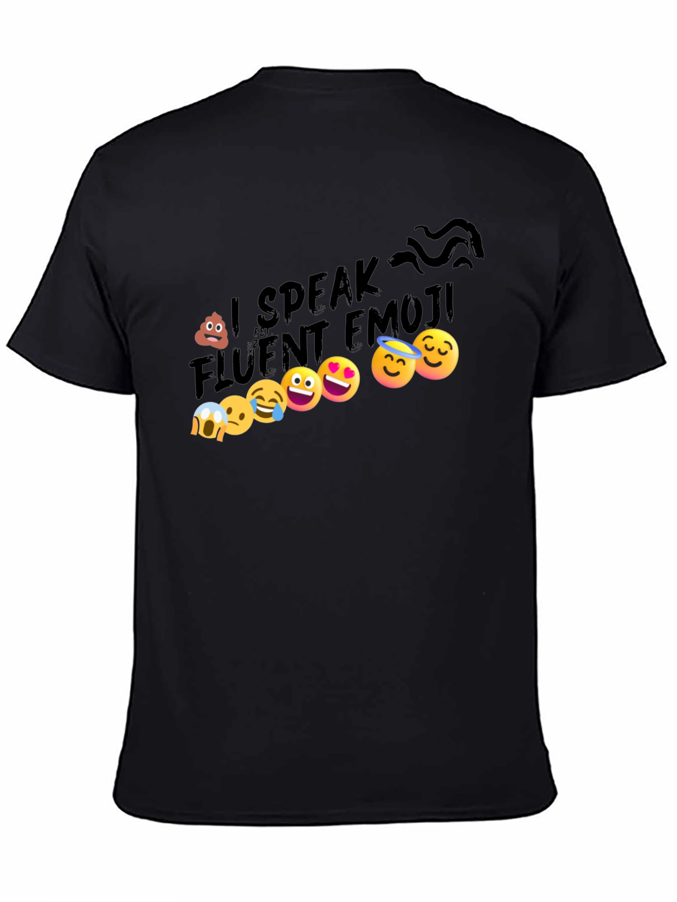 Black I Speak Fluent Emoji Graphic T-Shirt view 4
