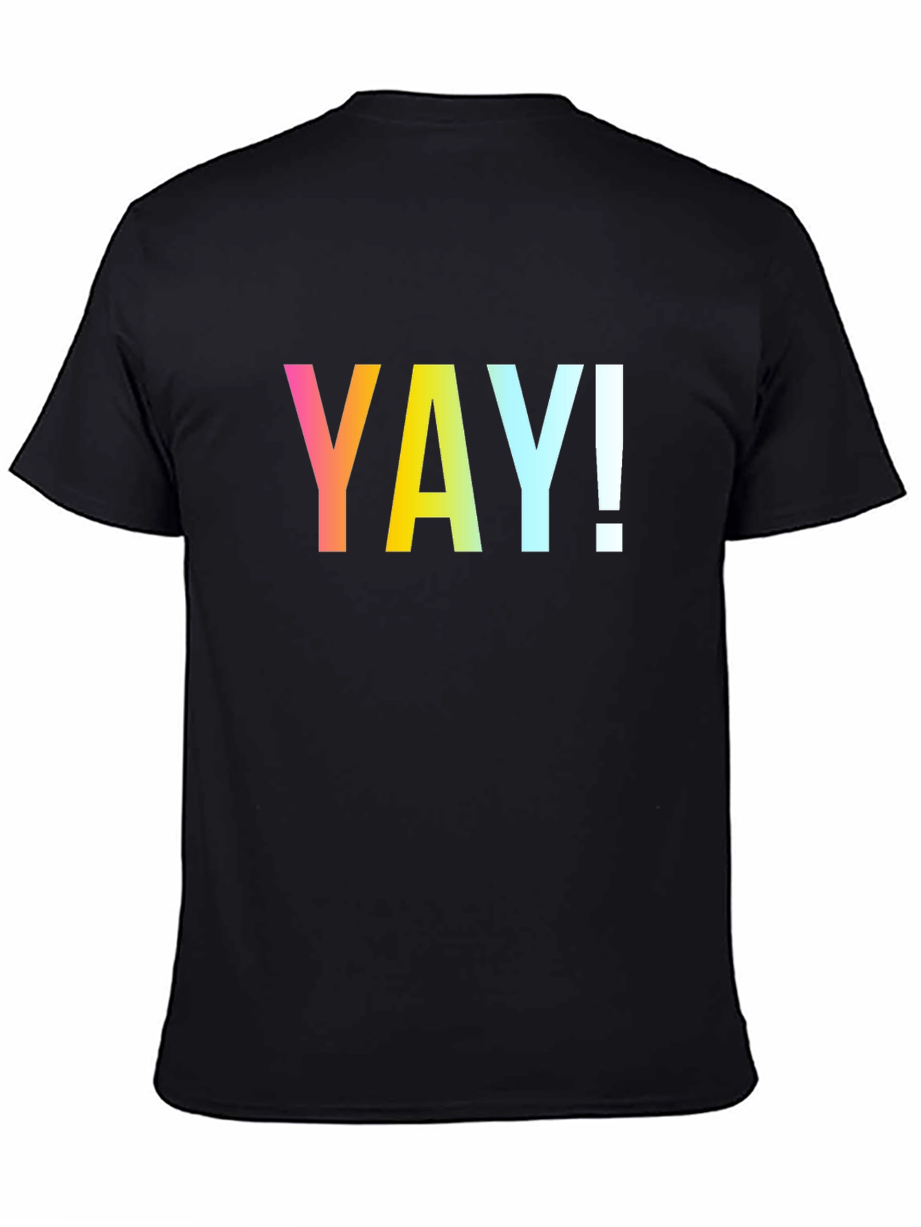 Black Vibrant 'YAY!' Graphic Black T-Shirt view 4