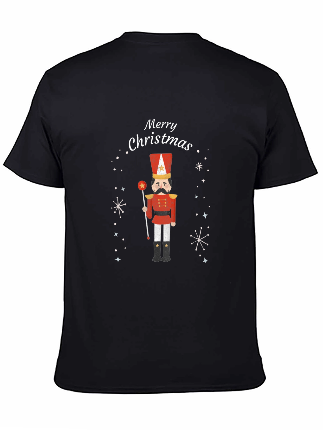 Black Merry Christmas Nutcracker T-Shirt view 4