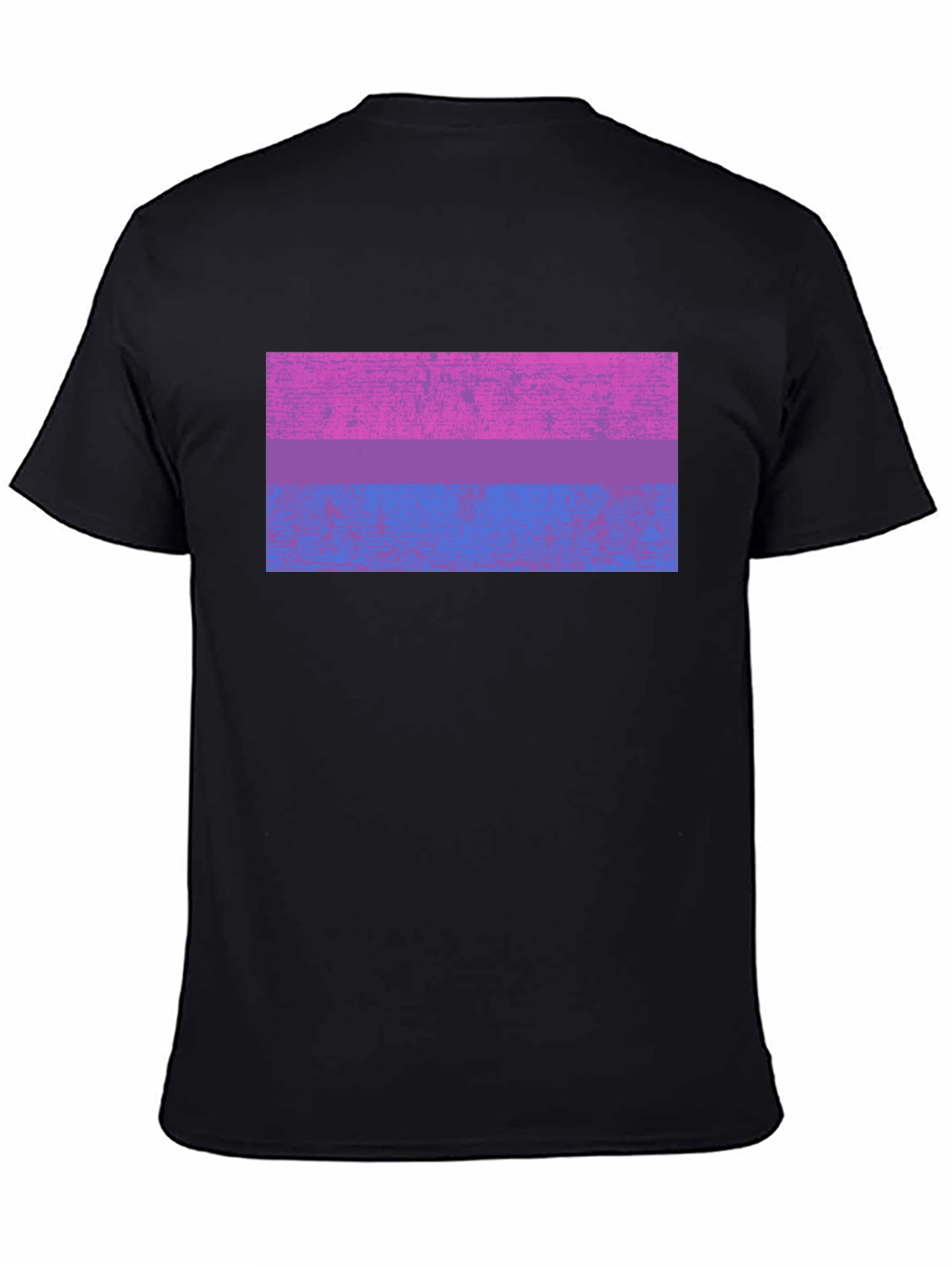 Black Bisexual Pride Flag Graphic Tee - Black Cotton Blend view 4