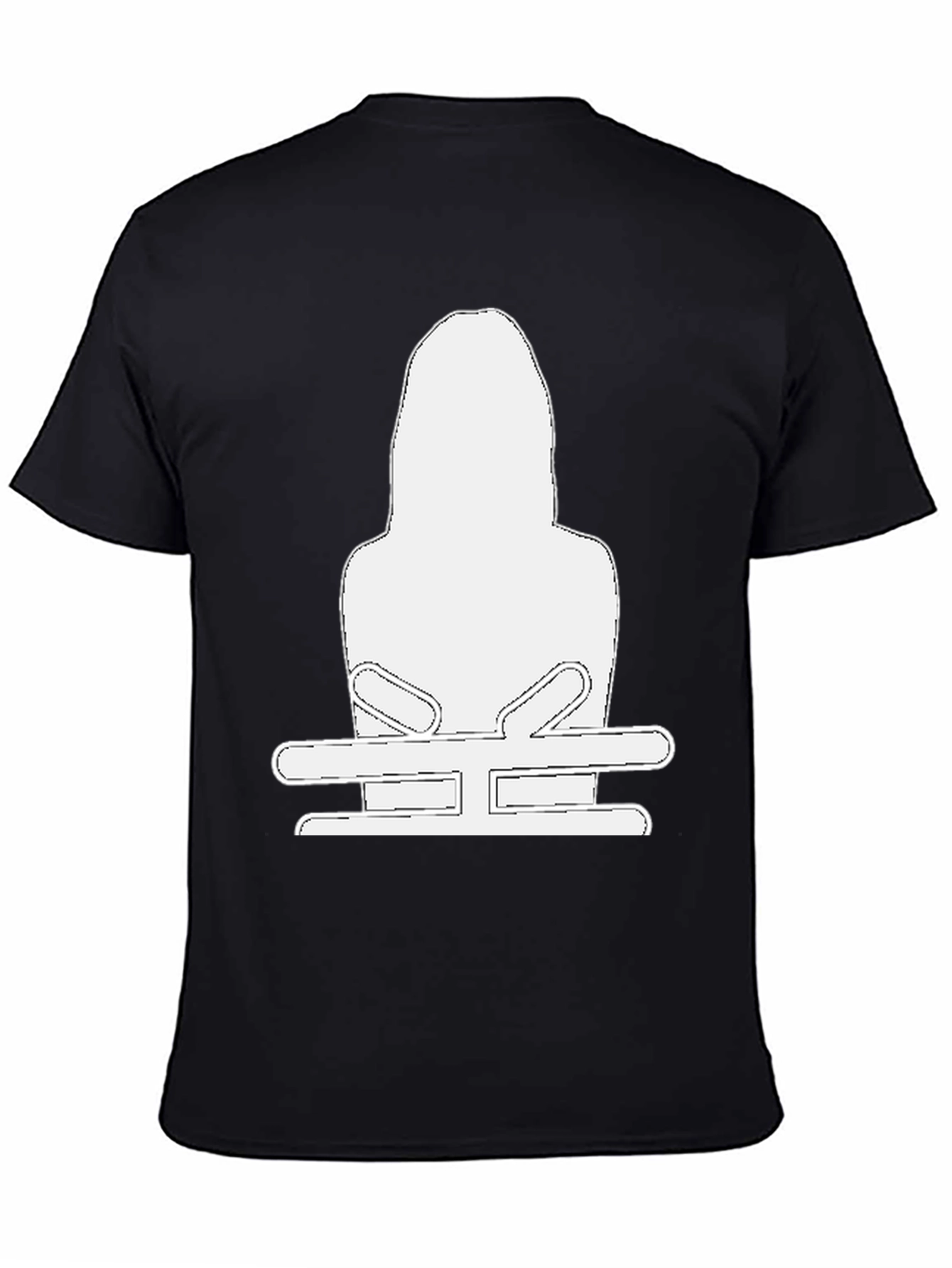 Black Black T-Shirt with White Graphic view 4