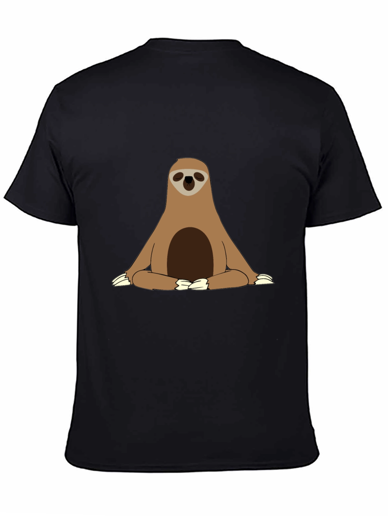 Black Sloth Meditation T-Shirt - Relaxed Zen Style view 4